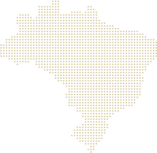 Mapa do brasil representando atendimento nacional